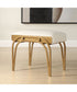Accent Furniture with Fabric Cushion Antique Brushed Brass