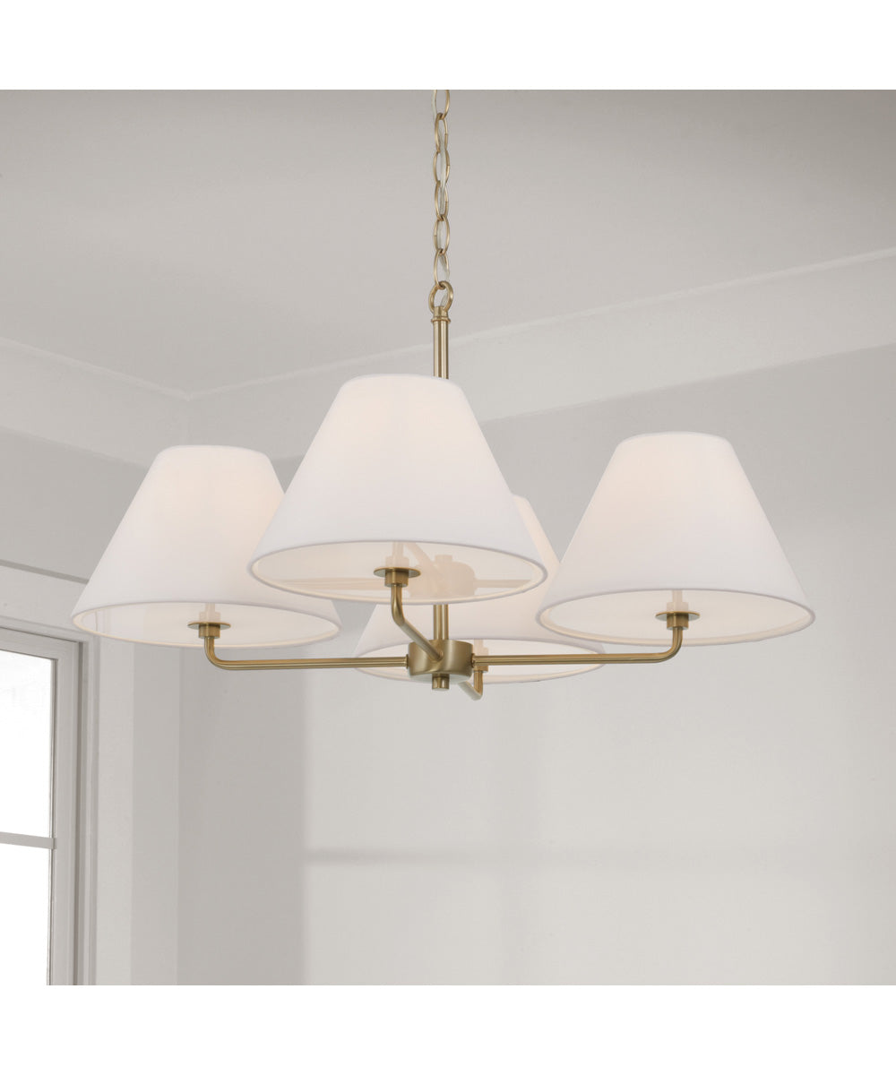Parson 4-Light Chandelier Matte Brass