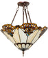20" Wide Shell with Jewels Semi-Flush Mount