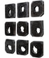 Bahati Ebony Wood Wall Art, Set of 9