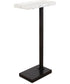 Accent Table with White Marble Tray Top in Dark Bronze