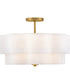 Gwen 4-Light Medium Semi-Flush Mount in Lacquered Brass