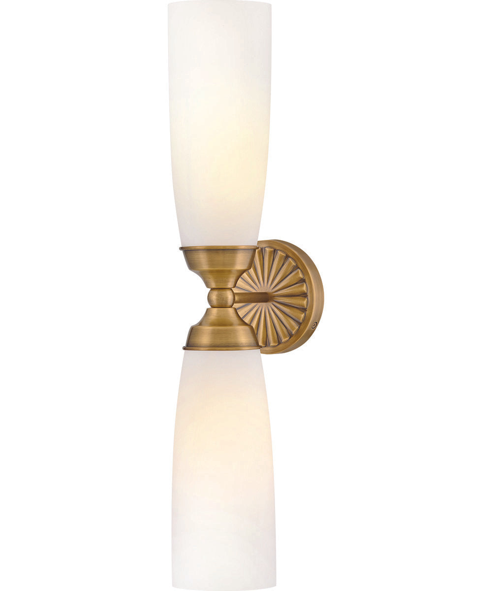 Alexis 2-Light Large Two Light Sconce in Heritage Brass