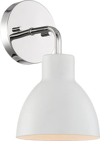 6"W Sloan 1-Light Vanity & Wall Polished Nickel / White