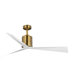 Paso 60-in 3-Blade with Matte White Blades Luxe Industrial Ceiling Fan with 3 Speed Remote Control with Wall Bracket Battery included Vintage Brass
