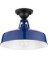 Cedar Springs 1-Light Farmhouse Semi-Flush Mount Navy