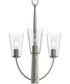 Jheni 3-Light Chandelier with Clear Glass Shades Brushed Nickel