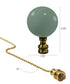 Polished Brass Sage Green Ceramic Ball Fan Pull 2.25"h