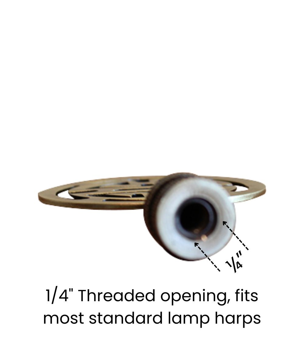 Vintage Scroll Solid Brass Lamp Finial Antique Brass, 2.8"h