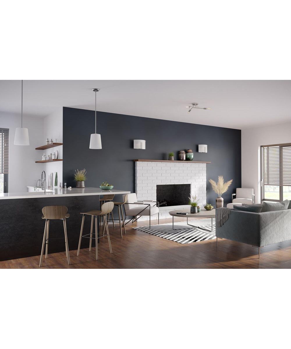 Clarion 1-Light Etched White Pendant P500429 Brushed Nickel