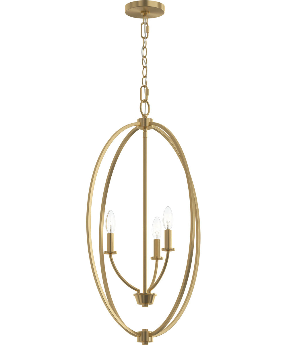 Jheni 3-Light Foyer Pendant Brushed Gold