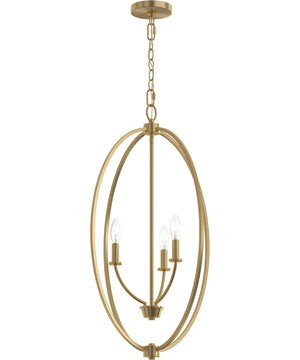 Jheni 3-Light Foyer Pendant Brushed Gold