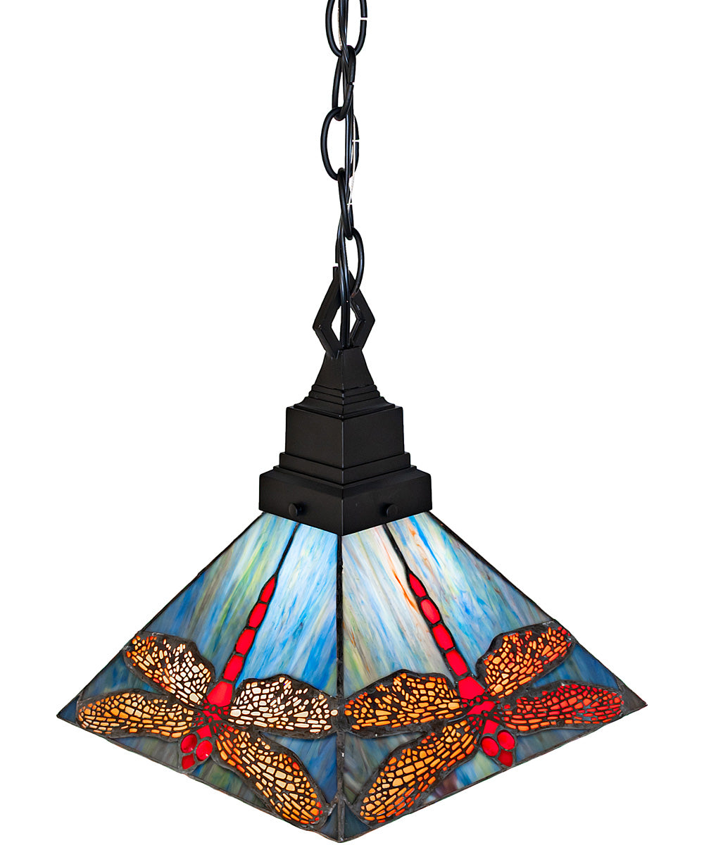 10" Square Prairie Dragonfly Pendant