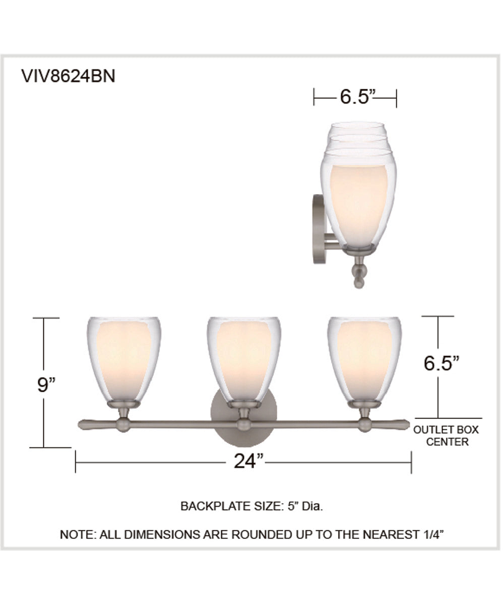 Vivienne 3-light Bath Light Brushed Nickel