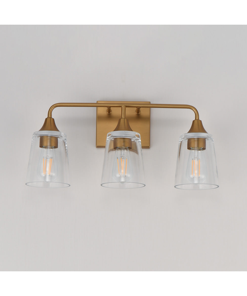 Hudson 3-Light Bath Vanity Natural Aged Brass