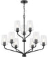 Celino 9-Light Chandelier Black