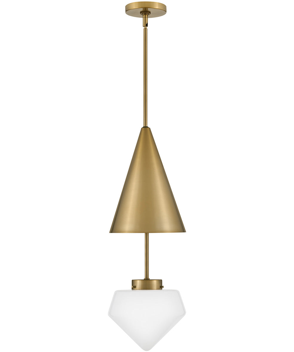 Betty 1-Light Small Pendant in Lacquered Brass