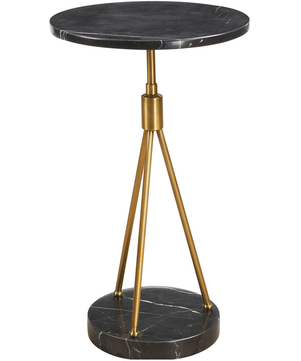 Rosston Black Marble Accent Table