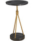 Rosston Black Marble Accent Table