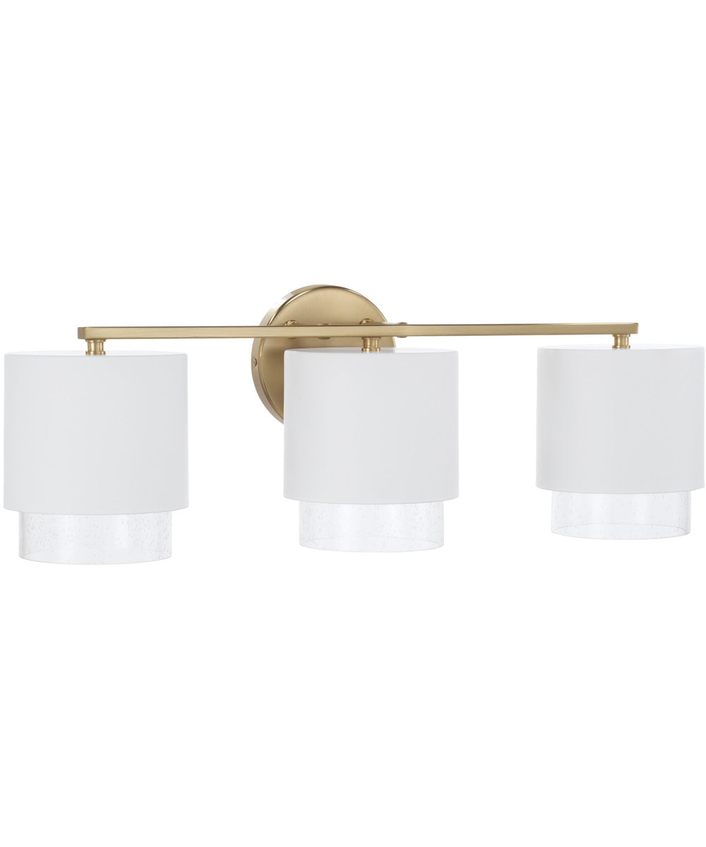 Weller 3-Light Vanity Matte Brass and White