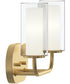 Mack 2-Light Vanity Light with Layered Glass Shades Brushed Gold