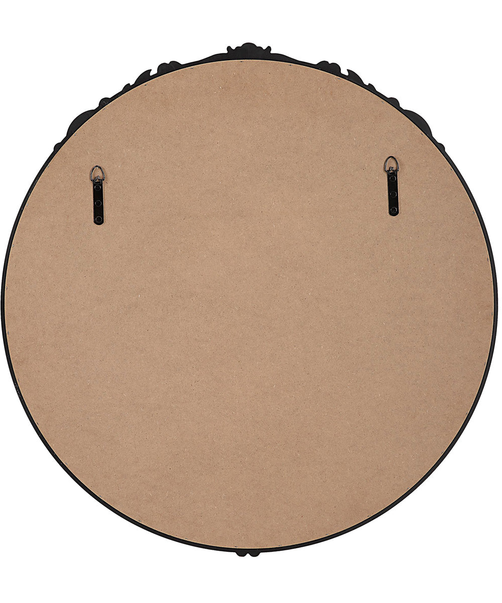 30x31" Wall Mirror Satin Black with Light Gray Glaze