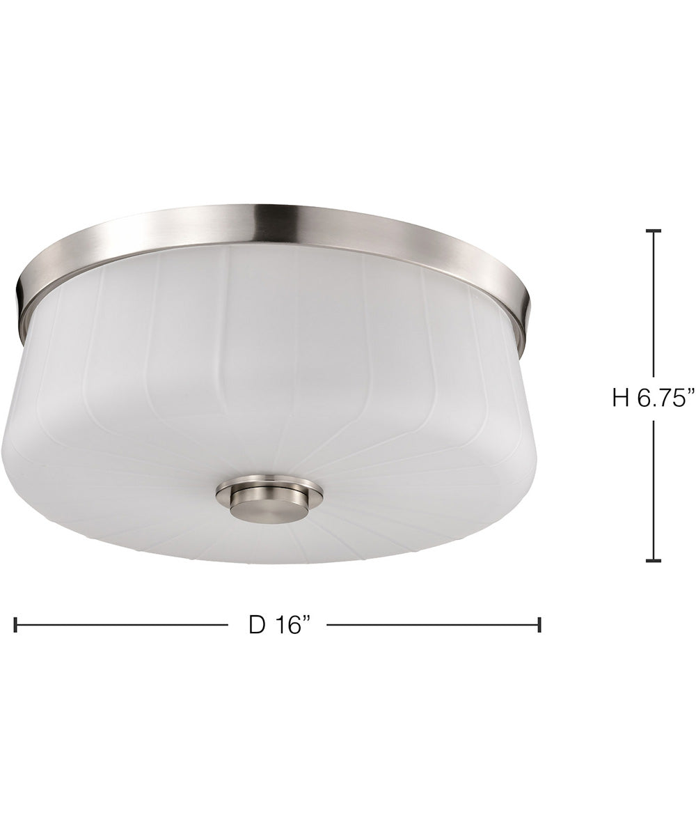Lune 3-Light Close-to-Ceiling Brushed Nickel