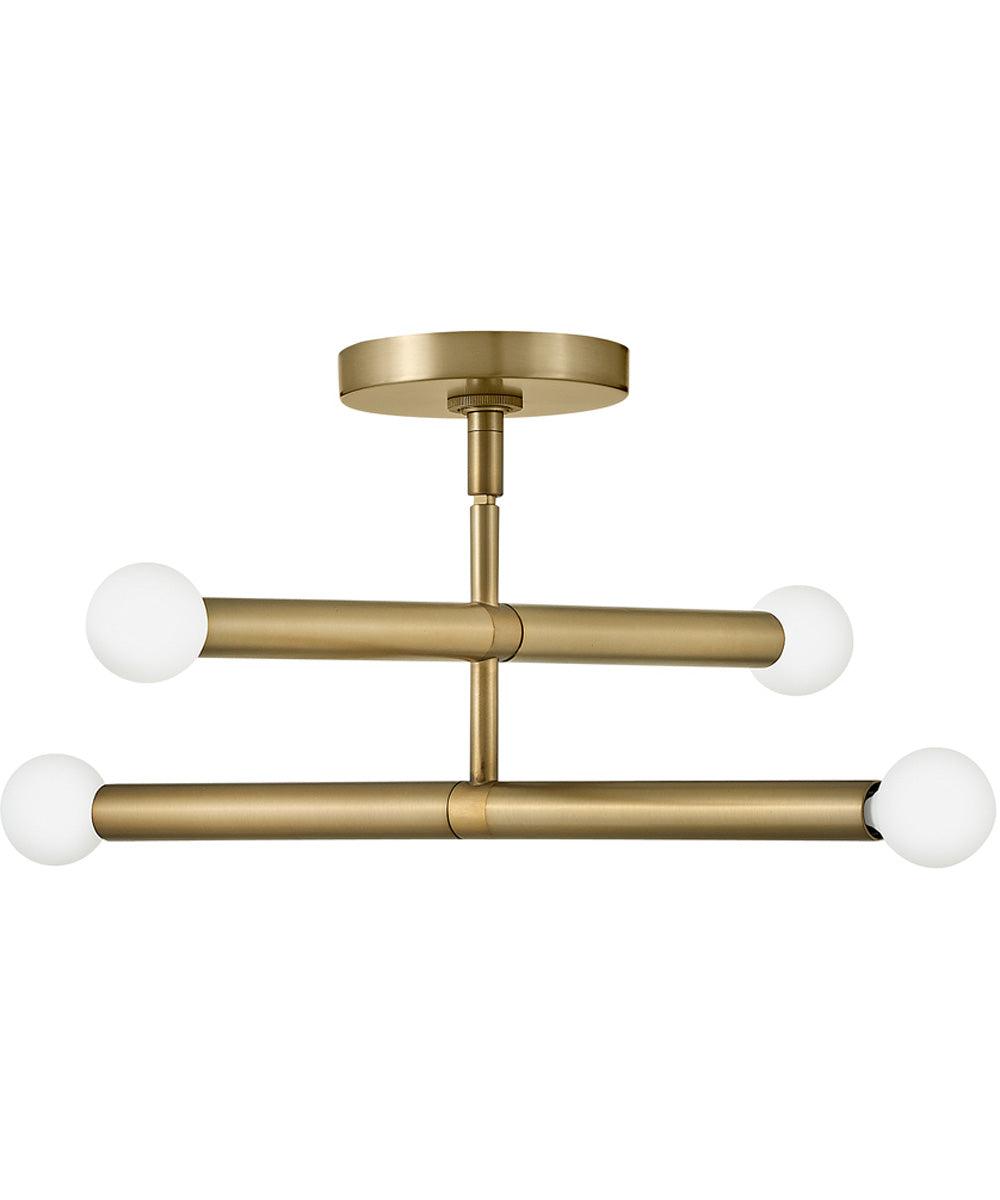 Millie 4-Light Medium Four Light Convertible Pendant in Lacquered Brass