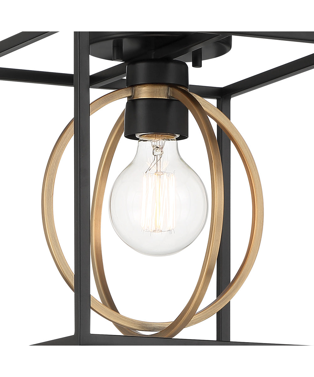 Kew Gardens 1 Light Semi Flush Matte Black