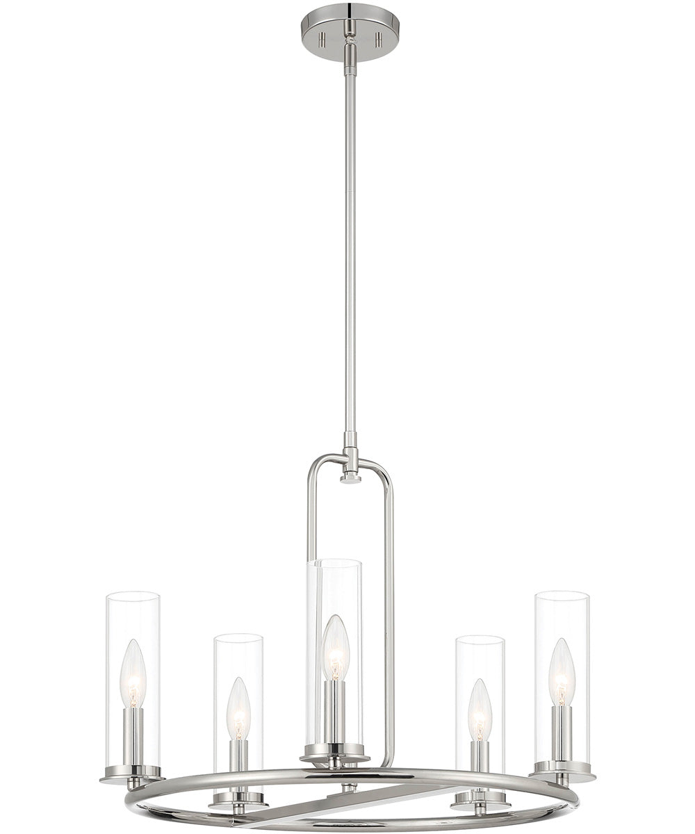 Hudson Heights 5 Light Chandelier Polished Nickel