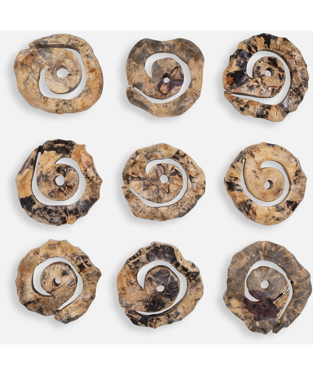 Corkscrew Wood Wall Decor Set/9