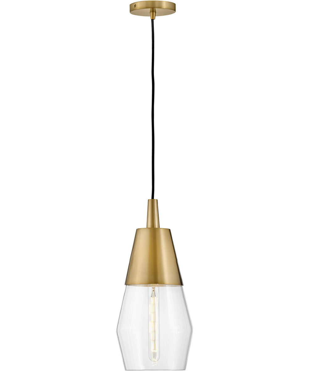 Livie 1-Light Small Single Light Convertible Pendant in Lacquered Brass
