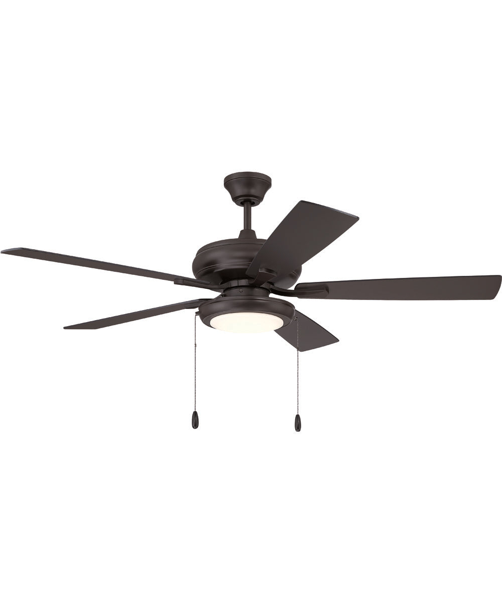 EOS Low Profile 1 bulb Frosted White 52" Ceiling Fan 1-Light Fan Classic Bronze