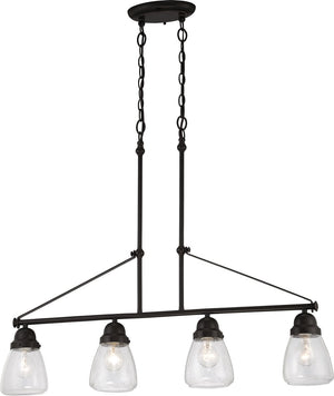 36"W Laurel 4-Light Pendant Sudbury Bronze