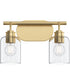 Reines 2-Light Bath Vanity with Clear Glass Shades Brushed Gold