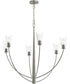 Jheni 6-Light Large Chandelier with Clear Glass Shades Brushed Nickel