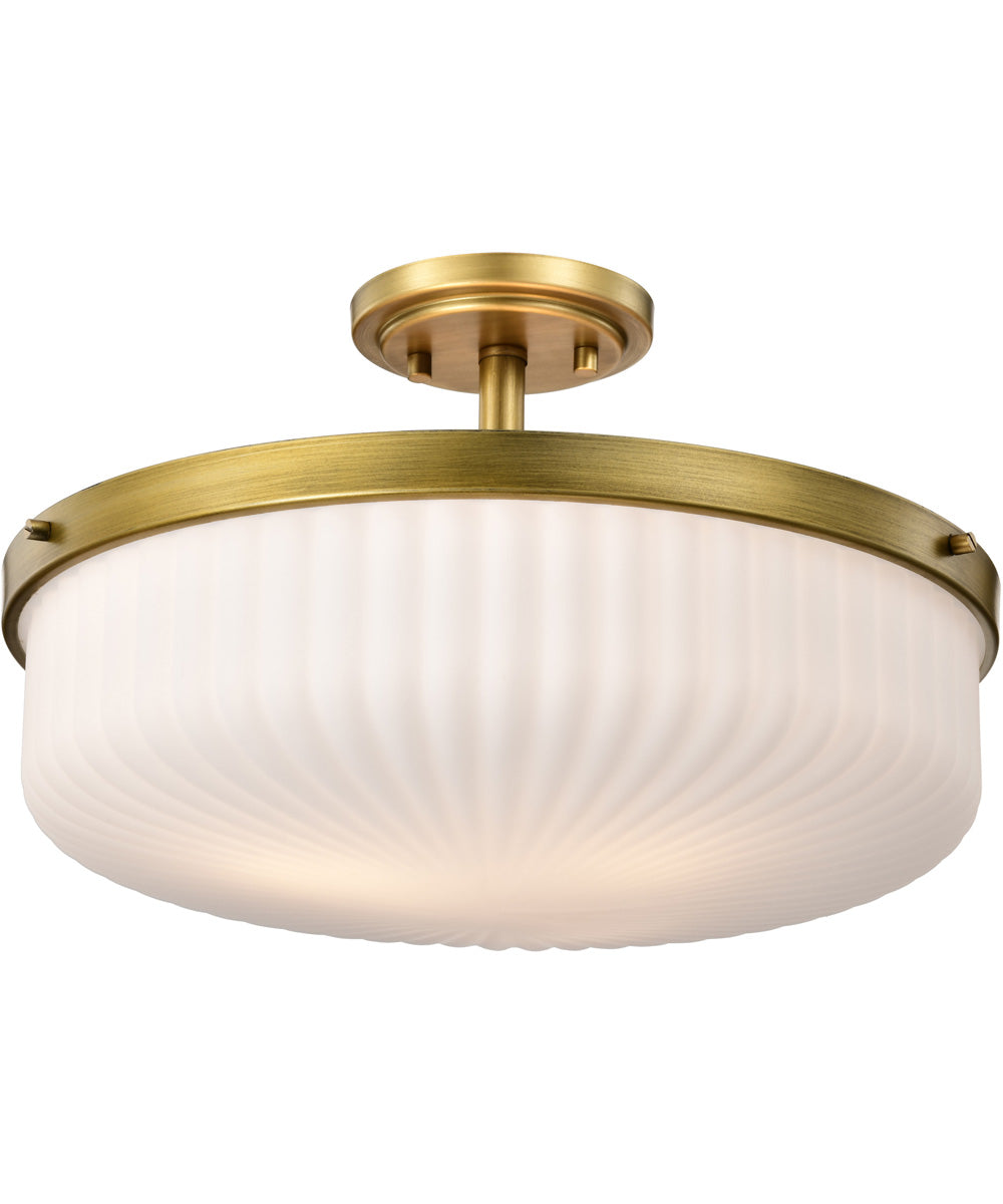 Solara 3-Light Close-to-Ceiling Natural Brass