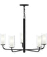 Mack 5-Light Chandelier with Layered Glass Shades Matte Black