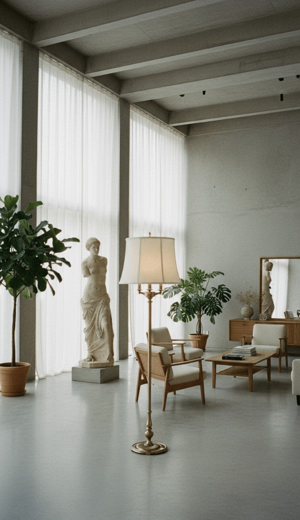 61"H Burnished Brass Signature by Stiffel Floor Lamp, 3-Way