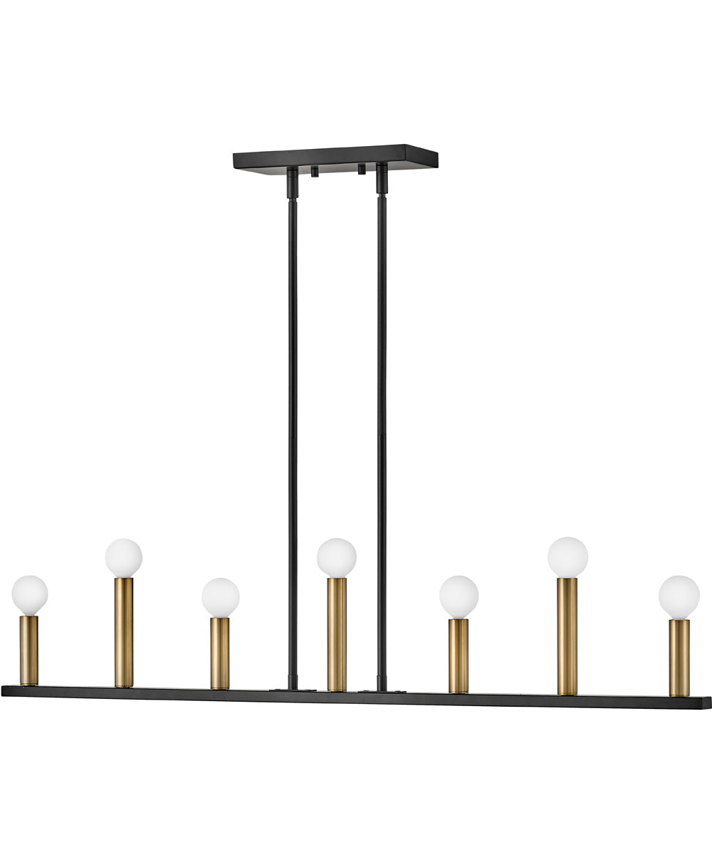 Lazlo 7-Light Large Seven Light Linear Chandelier in Black