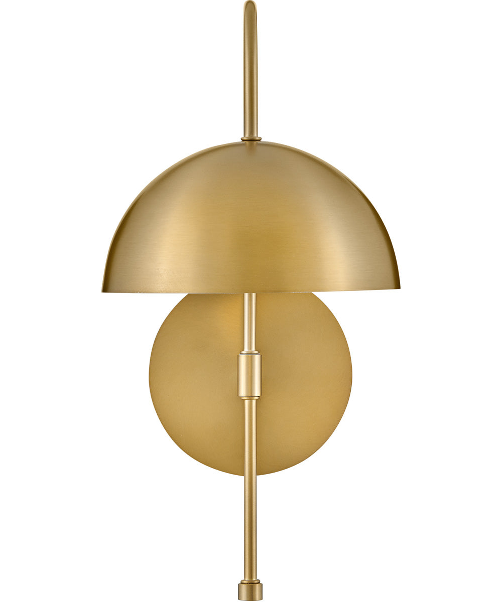 Lou 1-Light Medium Single Light Sconce in Lacquered Brass