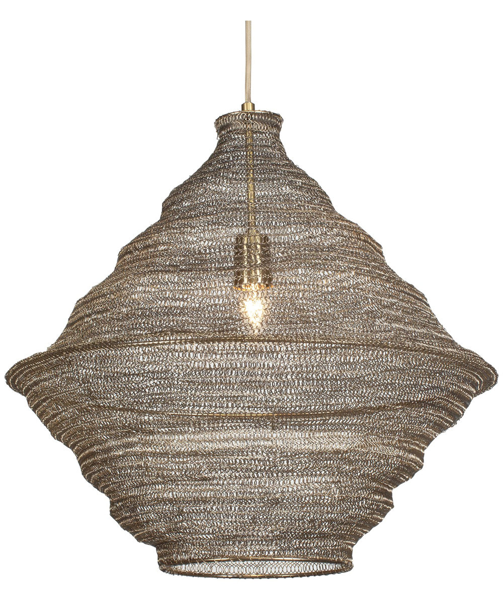 Sigh Woven Brass 1 Light Pendant