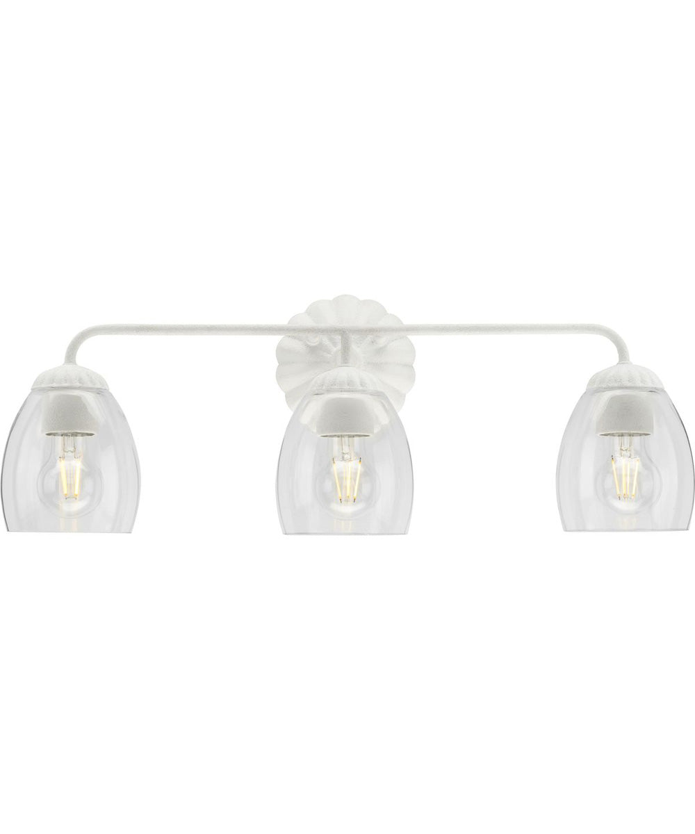 Quillan 3-Light Transitional Bath & Vanity Light White Plaster