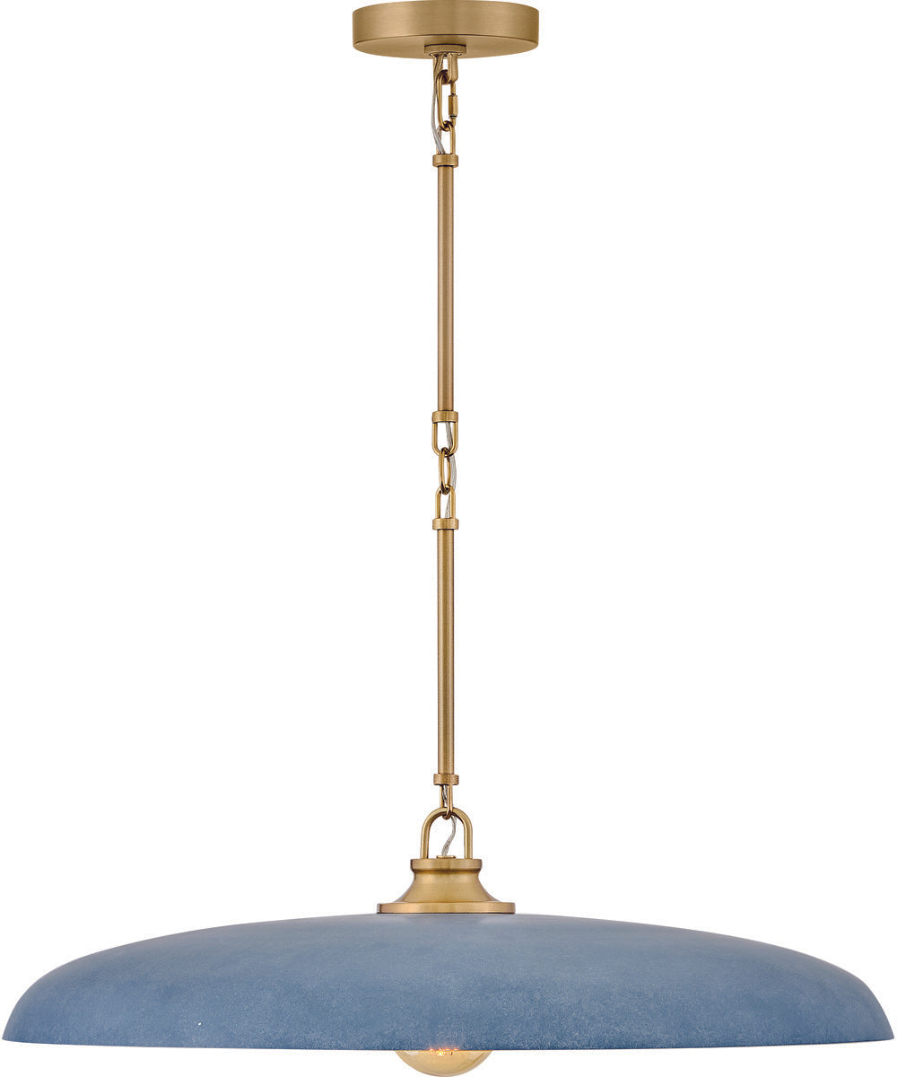 Sadie 1-Light Medium Dome Chandelier in Lacquered Brass