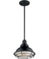 10"W Newbridge 1-Light Pendant Gloss Black / Silver