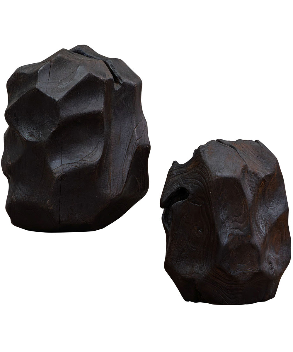 Ember Root Teak Sculpture, Set of 2