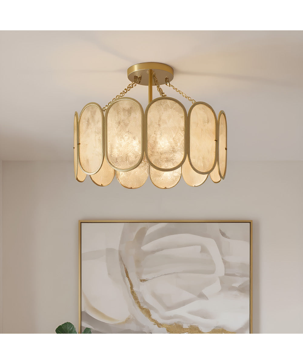 Amalia 3-light Semi Flush Mount Light Gold