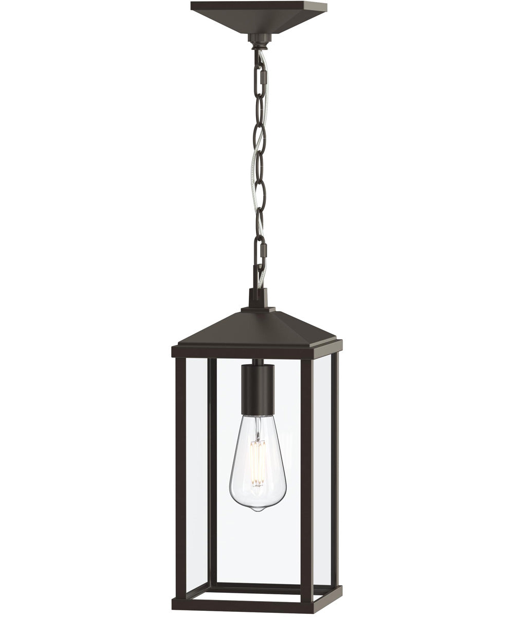Cantley Outdoor Pendant with Clear Glass Panels Antique Bronze