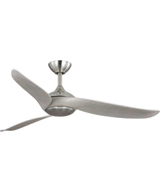 Conte 52-in 3-Blade Contemporary Ceiling Fan with Grey Weathered Wood Blades Brushed Nickel
