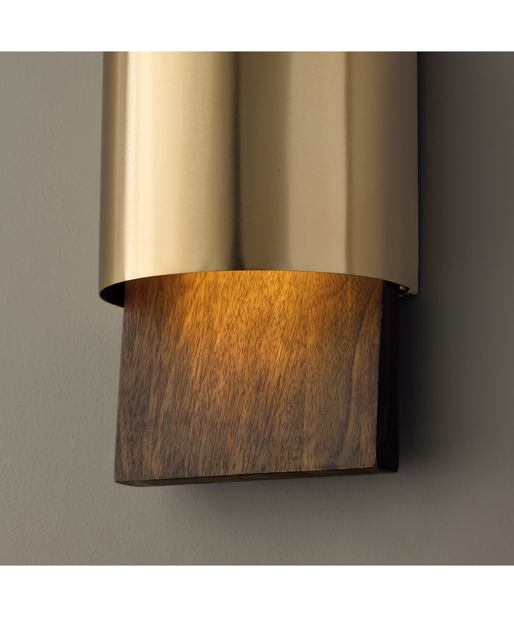 Sidney 1-Light Sconce Nordic Wood and Matte Brass
